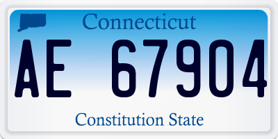 CT license plate AE67904