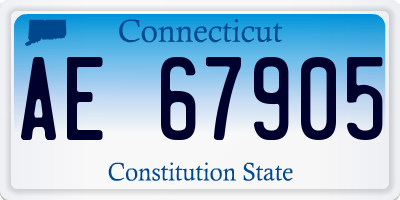 CT license plate AE67905