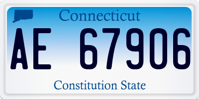 CT license plate AE67906