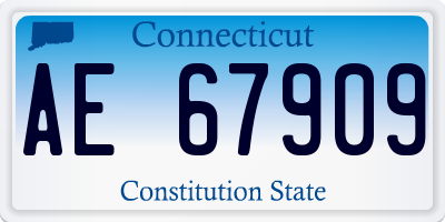 CT license plate AE67909