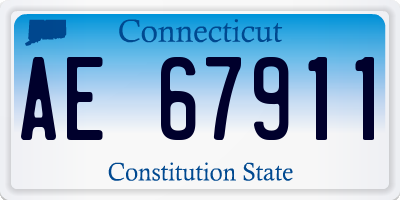 CT license plate AE67911