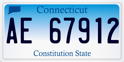 CT license plate AE67912