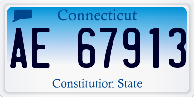 CT license plate AE67913