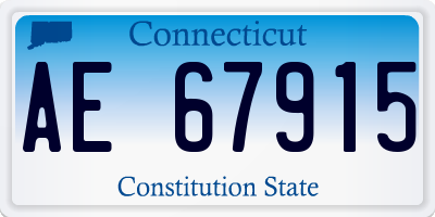 CT license plate AE67915