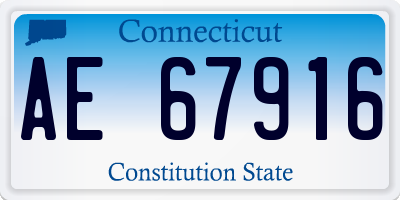 CT license plate AE67916