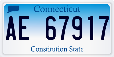 CT license plate AE67917