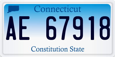 CT license plate AE67918