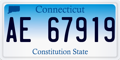 CT license plate AE67919