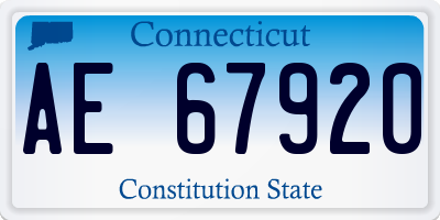 CT license plate AE67920