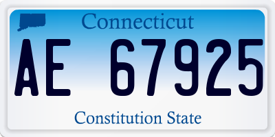 CT license plate AE67925
