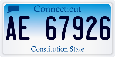 CT license plate AE67926