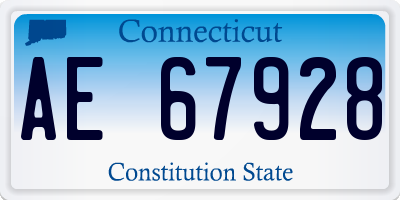 CT license plate AE67928