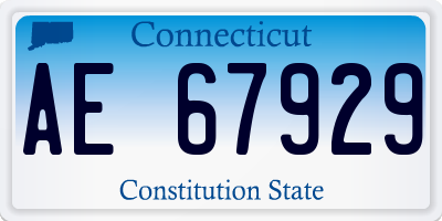 CT license plate AE67929