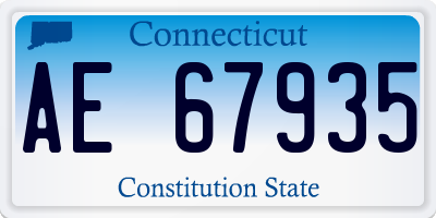 CT license plate AE67935
