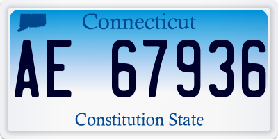 CT license plate AE67936