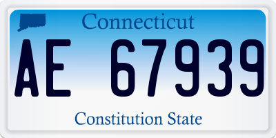 CT license plate AE67939
