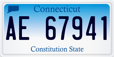 CT license plate AE67941