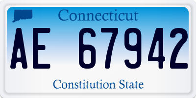 CT license plate AE67942