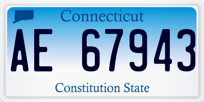 CT license plate AE67943