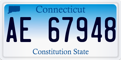 CT license plate AE67948
