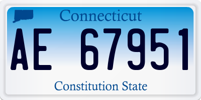 CT license plate AE67951