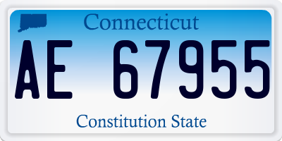 CT license plate AE67955