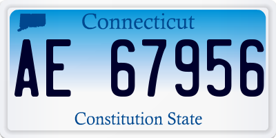 CT license plate AE67956