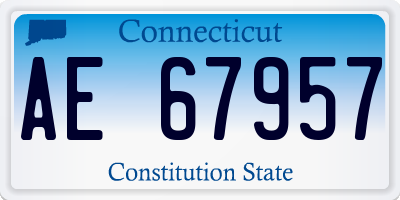 CT license plate AE67957