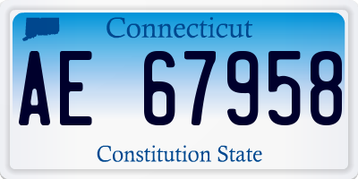 CT license plate AE67958