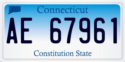 CT license plate AE67961