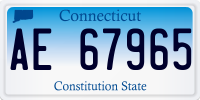 CT license plate AE67965