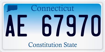 CT license plate AE67970
