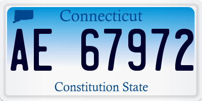 CT license plate AE67972