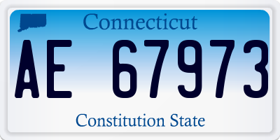 CT license plate AE67973