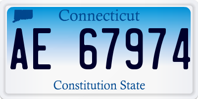 CT license plate AE67974
