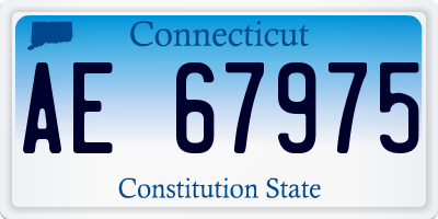 CT license plate AE67975