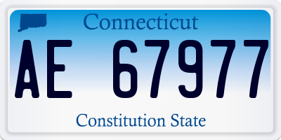 CT license plate AE67977