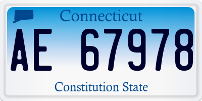 CT license plate AE67978