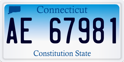 CT license plate AE67981