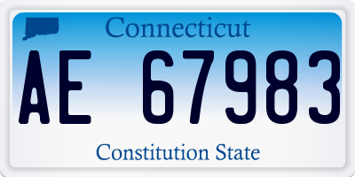 CT license plate AE67983