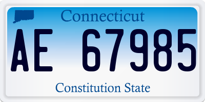 CT license plate AE67985