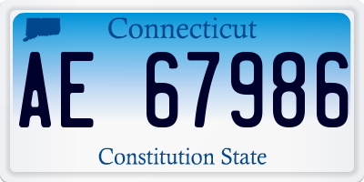 CT license plate AE67986