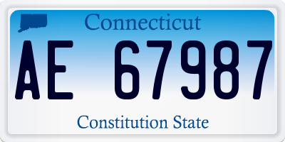 CT license plate AE67987