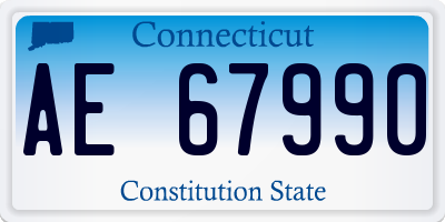 CT license plate AE67990