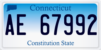 CT license plate AE67992