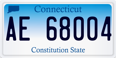 CT license plate AE68004