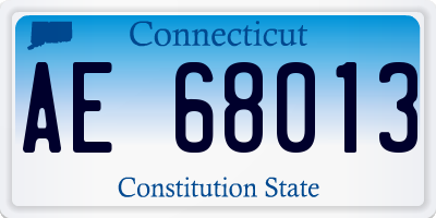 CT license plate AE68013