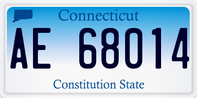 CT license plate AE68014
