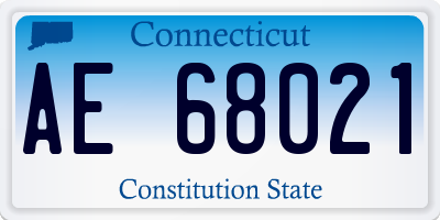 CT license plate AE68021