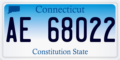 CT license plate AE68022